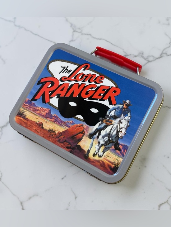 Golden Books Other - Vintage Lone Ranger Metal Mini Lunchbox with Red Handle